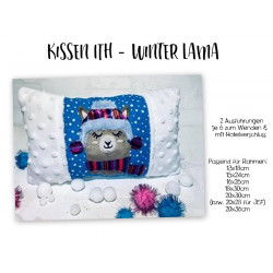 Stickdatei - ITH Kissen Winter Lama